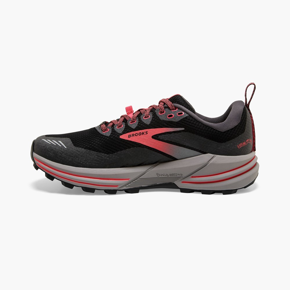 Chaussure Trail Running Brooks Cascadia 16 GTX Embraces all Terrains Citron Noir Femme | VWV-8077669